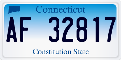 CT license plate AF32817