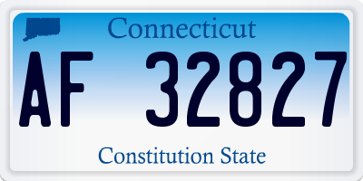 CT license plate AF32827