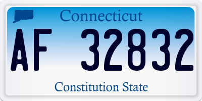 CT license plate AF32832