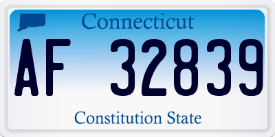 CT license plate AF32839