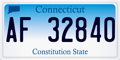 CT license plate AF32840