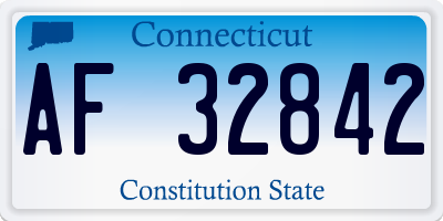 CT license plate AF32842