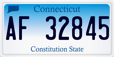 CT license plate AF32845