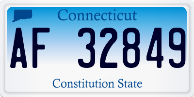 CT license plate AF32849