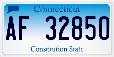 CT license plate AF32850