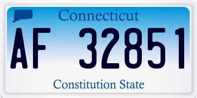 CT license plate AF32851