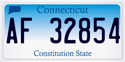 CT license plate AF32854