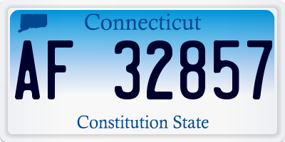 CT license plate AF32857