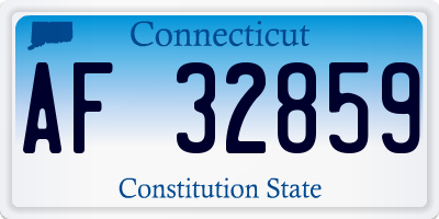 CT license plate AF32859