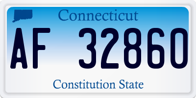 CT license plate AF32860