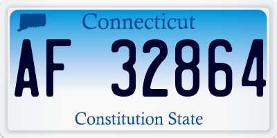 CT license plate AF32864