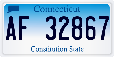 CT license plate AF32867