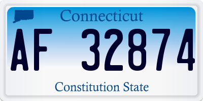 CT license plate AF32874