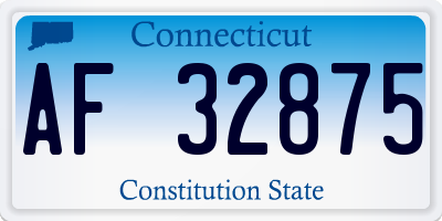 CT license plate AF32875