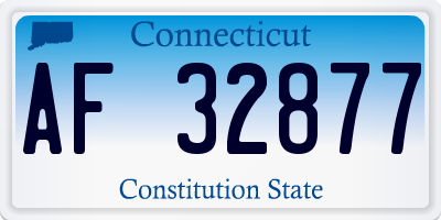 CT license plate AF32877