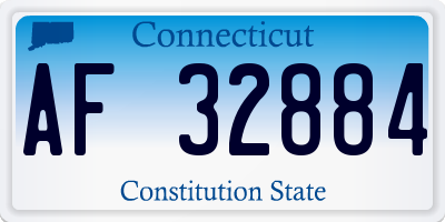 CT license plate AF32884