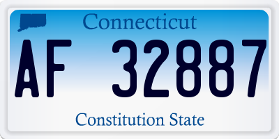 CT license plate AF32887
