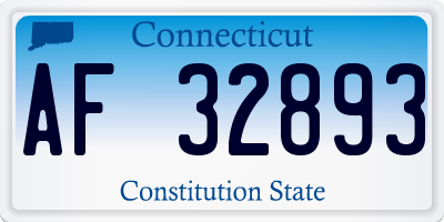 CT license plate AF32893