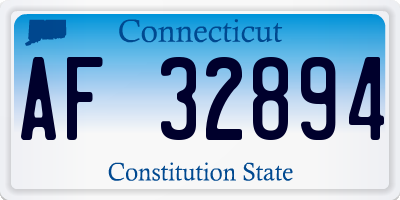 CT license plate AF32894
