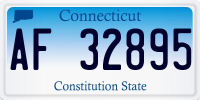 CT license plate AF32895