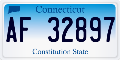 CT license plate AF32897