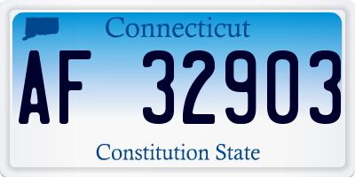 CT license plate AF32903