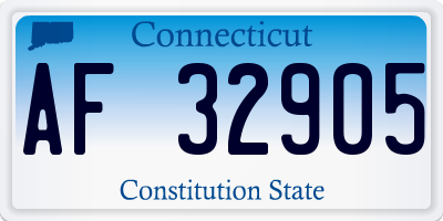 CT license plate AF32905