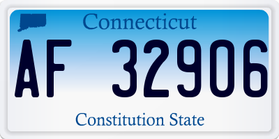 CT license plate AF32906