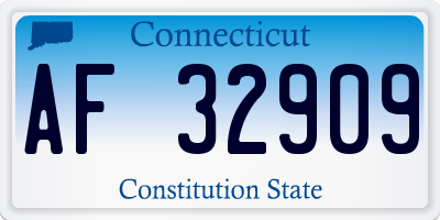 CT license plate AF32909