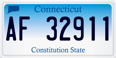CT license plate AF32911