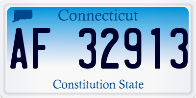 CT license plate AF32913