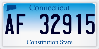 CT license plate AF32915