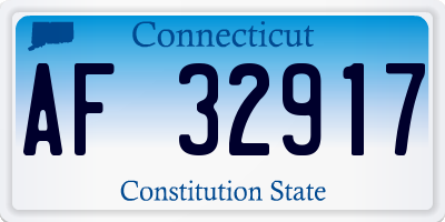 CT license plate AF32917