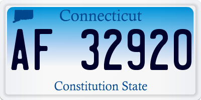 CT license plate AF32920