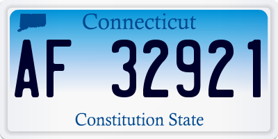 CT license plate AF32921
