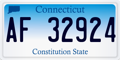 CT license plate AF32924