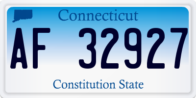 CT license plate AF32927