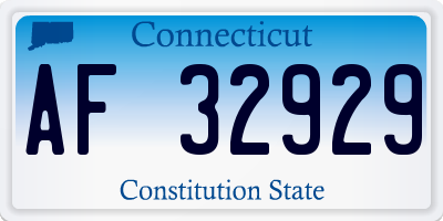CT license plate AF32929