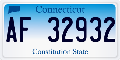 CT license plate AF32932