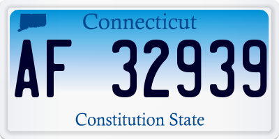 CT license plate AF32939