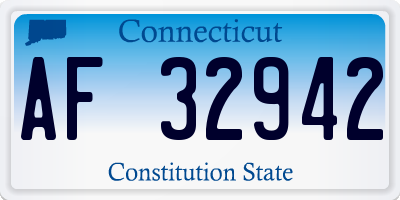CT license plate AF32942