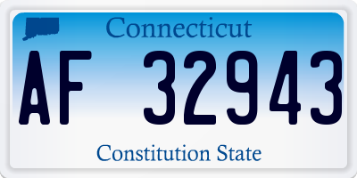 CT license plate AF32943