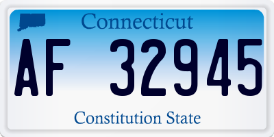 CT license plate AF32945