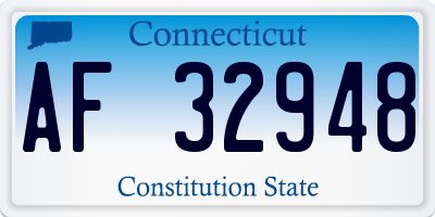 CT license plate AF32948