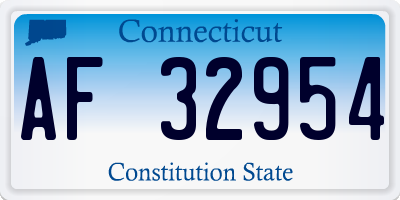 CT license plate AF32954