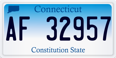 CT license plate AF32957