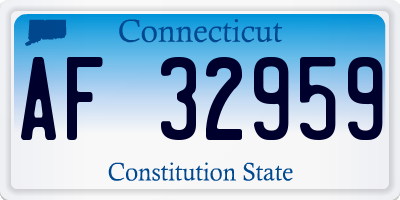 CT license plate AF32959