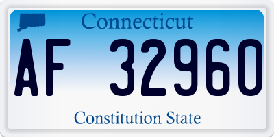 CT license plate AF32960