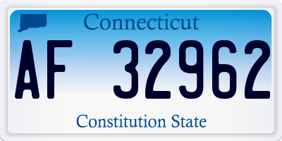CT license plate AF32962