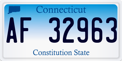 CT license plate AF32963